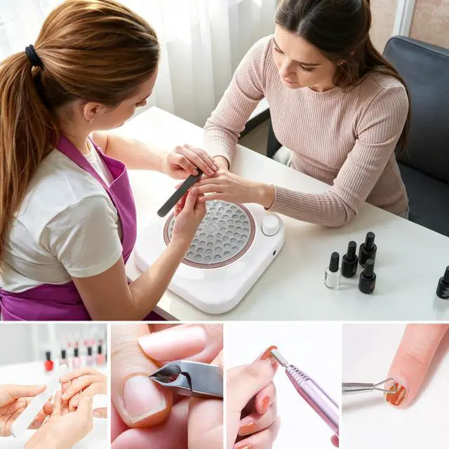 Alt view image 4 of 7 - Portable Nail Dust Collector for Acrylic Nails 48W Powerful Dust Collector Nails with Filter, Nail Duster Collector Vacuum with Adjustable Speed Electric Dust Suction Machine for Manicure Home Salon