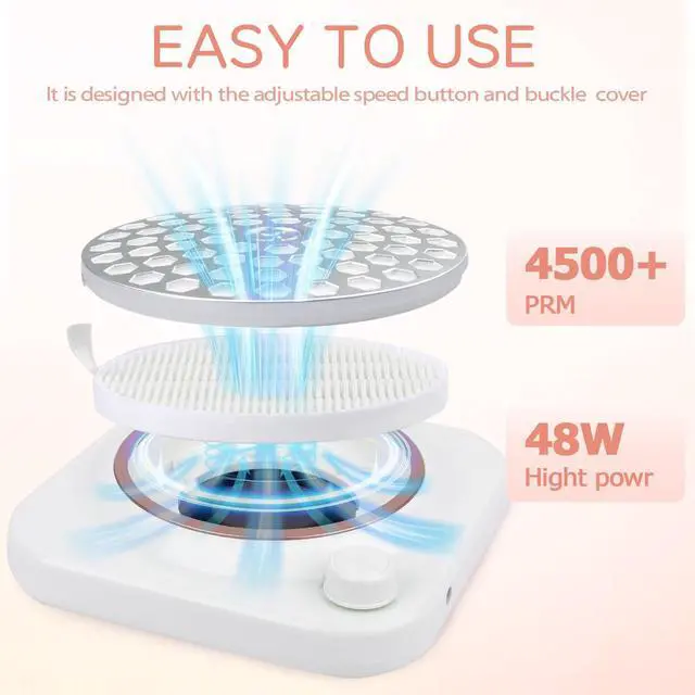 Alt view image 5 of 7 - Portable Nail Dust Collector for Acrylic Nails 48W Powerful Dust Collector Nails with Filter, Nail Duster Collector Vacuum with Adjustable Speed Electric Dust Suction Machine for Manicure Home Salon