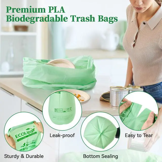 Alt view image 6 of 7 - 13 Gallon 50 Count Compostable Kitchen Trash Garbage Bags