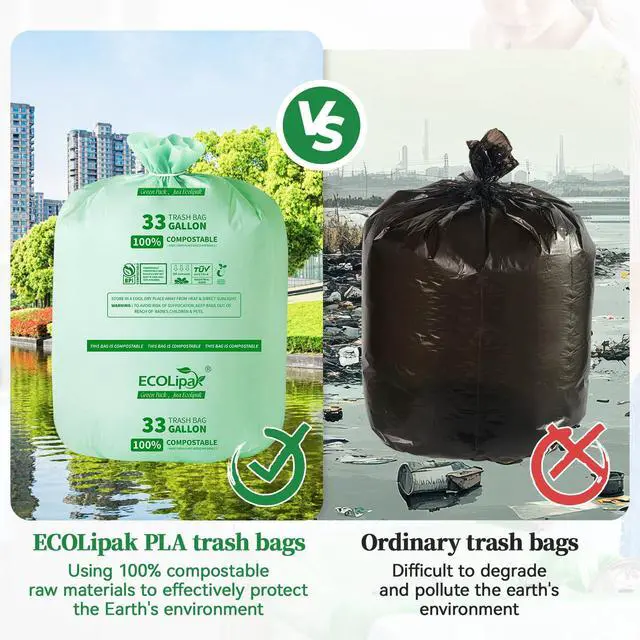 Alt view image 4 of 7 - 33 Gallon 25 Count Large Compostable Trash Garbage Bags for Lawn