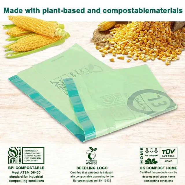 Alt view image 6 of 7 - 13 Gallon,50 Count Compostable Trash Bags with Home