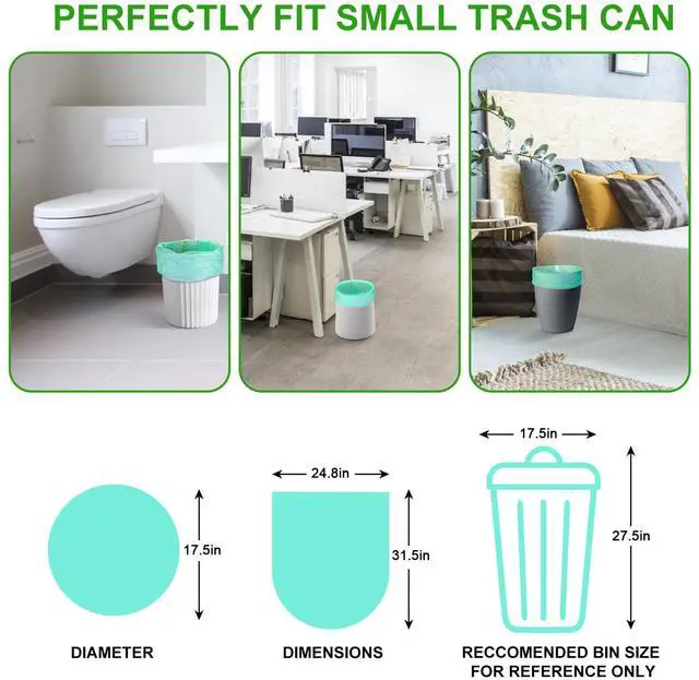Alt view image 2 of 7 - Biodegradable Trash Bags 13 Gallon Tall Kitchen - 75 Counts Large Unscented Compostable Recycling Garbage Bag Blue Bulk Strong Thick Wastebasket Liners for Bathroom Toilets