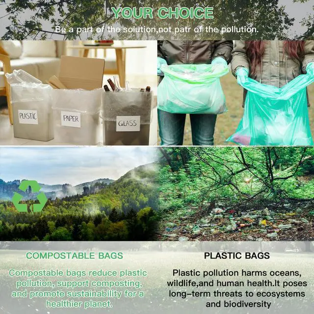 Alt view image 5 of 7 - Biodegradable Trash Bags 13 Gallon Tall Kitchen - 75 Counts Large Unscented Compostable Recycling Garbage Bag Blue Bulk Strong Thick Wastebasket Liners for Bathroom Toilets