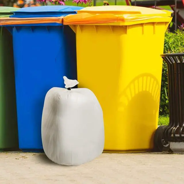Alt view image 7 of 7 - 13-15 Gallon Biodegradable / Compostable Garbage Bags Recycling Unscented Tall Kitchen Trash Bags for Kitchen, Yard, Lawn,Office(75 Counts, White)