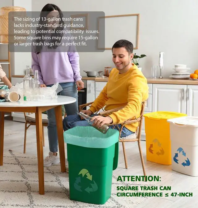 Alt view image 6 of 7 - Compostable Trash Bags 13 Gallon Tall Kitchen Trash Bags, 45 Count