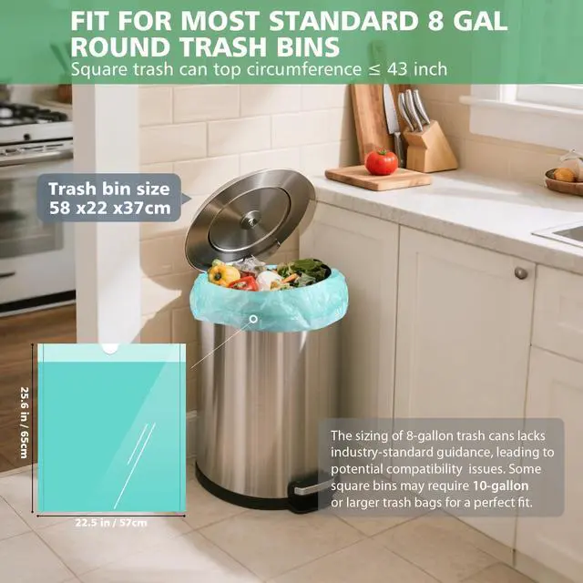 Alt view image 3 of 7 - Compostable Trash Bags 8 Gallon Trash Bags Drawstring, 50 Count
