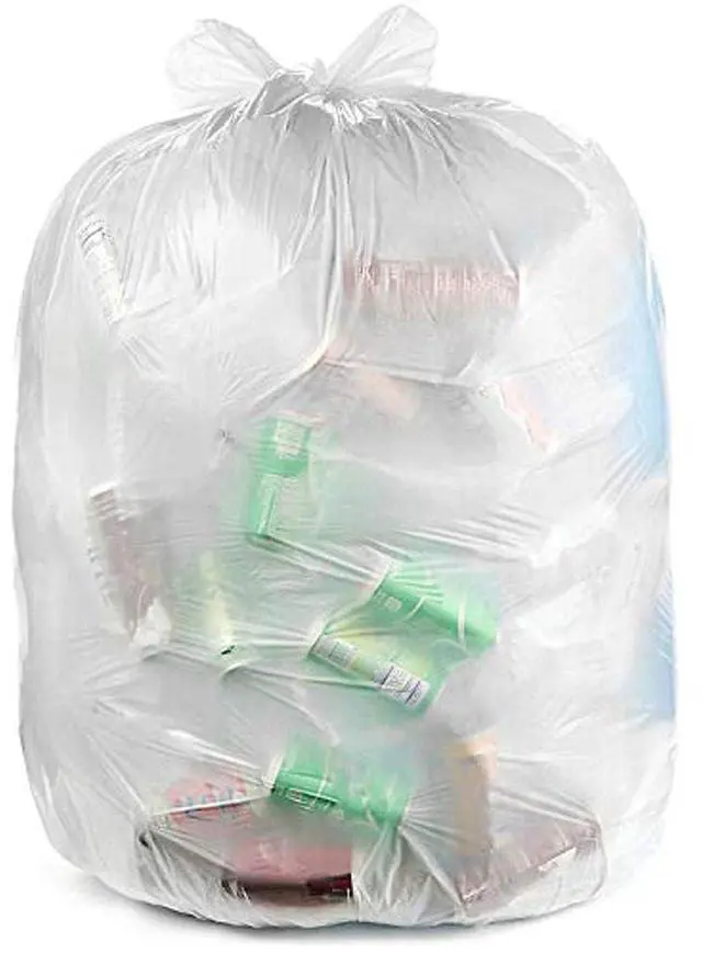 Alt view image 3 of 6 - 13 Gallon 0.85 MIL Clear Compostable Trash Bags - 24" x 33" - Pack of 30