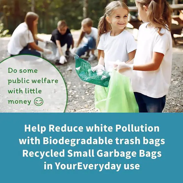 Alt view image 3 of 6 - Biodegradable Trash Bags 8 Gallon, 100 Count Small Compost Bags, Compostable Strong Bathroom Garbage Bags with Tear & Leak Resistant, Recycling Eco-Friendly Trash Can Plastic Liner