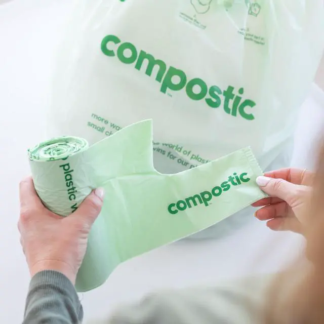 Alt view image 7 of 7 - Compostable Trash Bags, 3 Gallon Small Bathroom & Office (100 Count) Bulk Pack Extra Strong, Home Compostable, Plant-Based, Non-Toxic Garbage Bags