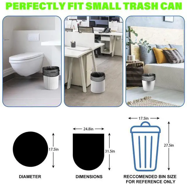 Alt view image 2 of 7 - 13 Gallon Biodegradable Tall-Kitchen Trash Bags - Black Garbage Bags Large Compostable Unscented 75 Count Recycling Strong Thick Office Waste Basket Liners Bulk