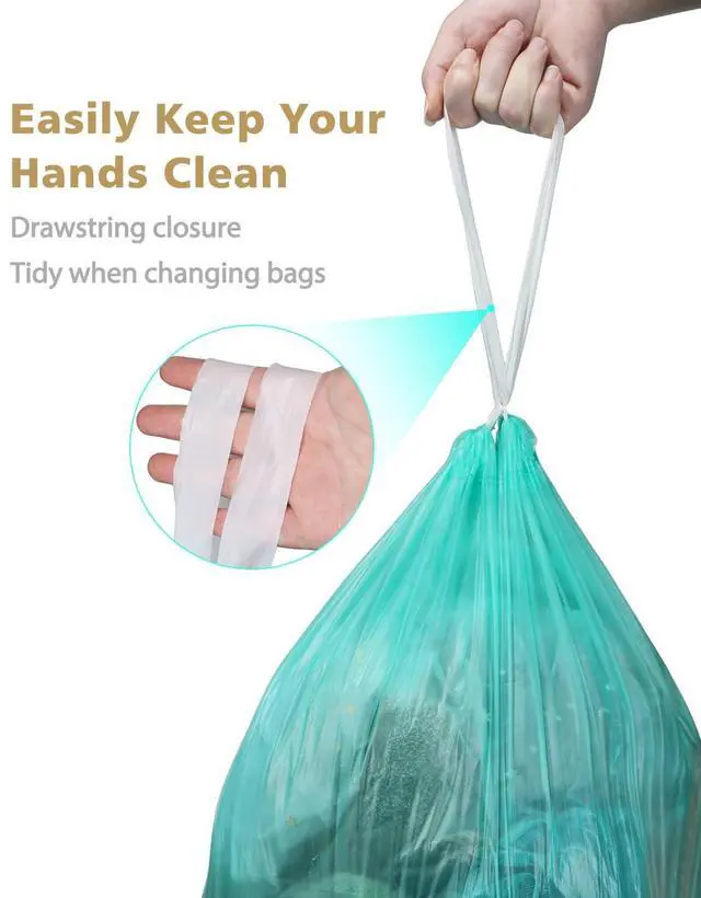 Alt view image 4 of 7 - Compostable Trash Bags 4 Gallon Drawstring Trash Bags,100 Count