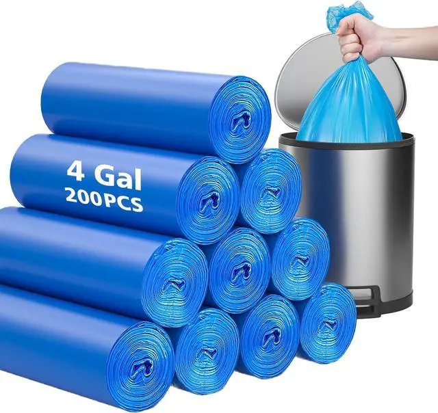 Main image of Compostable Trash Bags 4 Gallon 200 Packs, Biodegradable, Blue Compost Bags