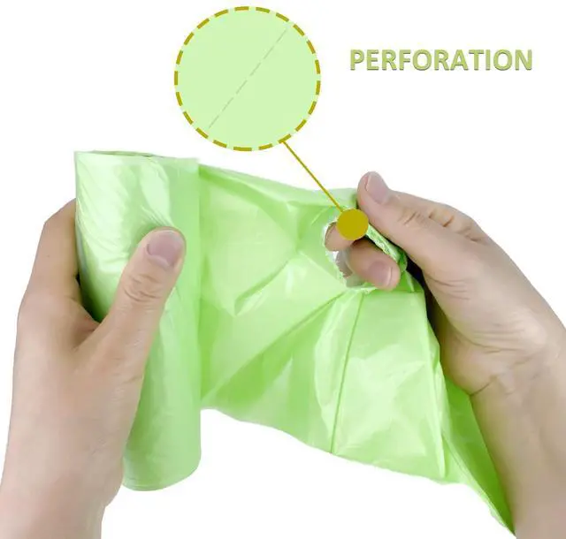 Alt view image 4 of 6 - 4 Gallon Biodegradable Compostable Small-Trash-Bags - Green Small Garbage Bags For Bathroom Can 100 Count Unscented Little Waste Basket Kitchen Office Car Tiny Liners Bulk Strong Thick