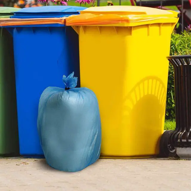 Alt view image 7 of 7 - Compostable Trash Bags, 13-15 Gallon Biodegradable Trash Bags Recycled Garbage Bags Unscented Wastebasket Liners for Kitchen Office(75 Counts, Blue)