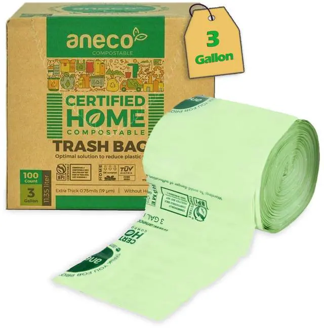 Main image of 100% Compostable Food Waste Bags 3 Gallon, 100 Count