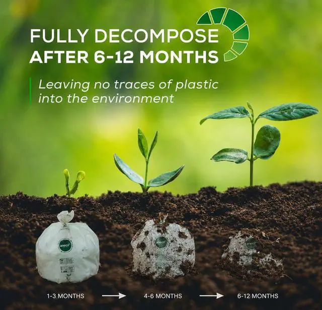 Alt view image 3 of 7 - 100% Compostable Food Waste Bags 3 Gallon, 100 Count