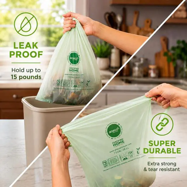 Alt view image 4 of 7 - 100% Compostable Food Waste Bags 3 Gallon, 100 Count