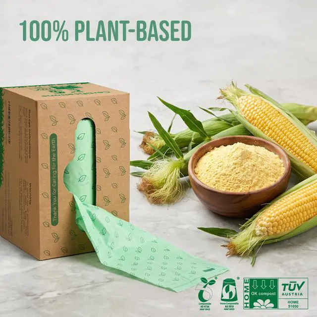 Alt view image 7 of 7 - 50 Home Compostable Trash Bags, Easy Tie Handles, 1.6 Gallon