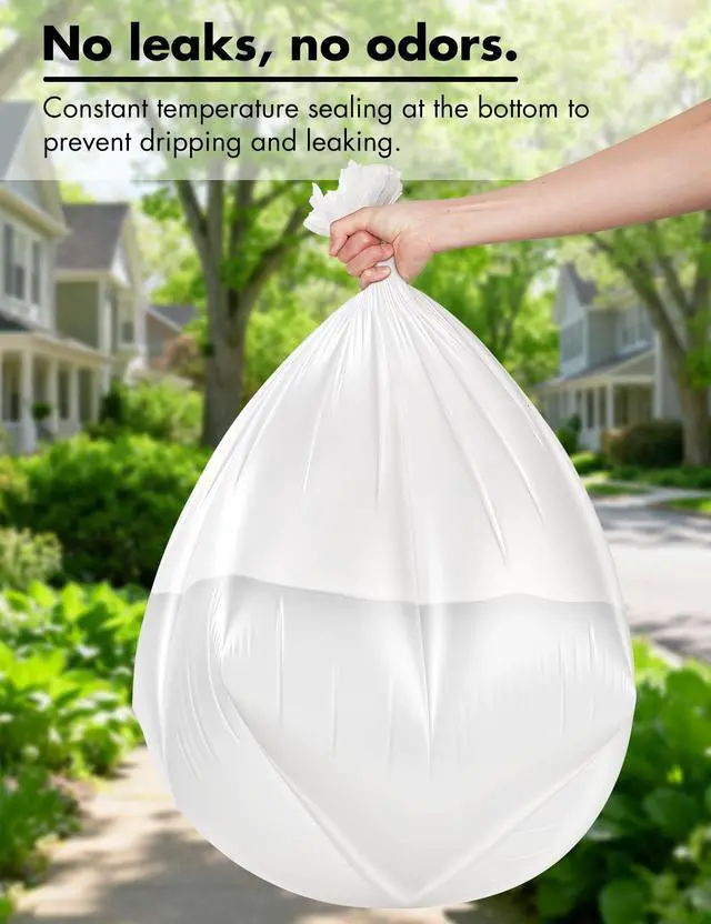 Alt view image 4 of 7 - Compost Bags 13 Gallon, 50 Count Biodegradable Compostable Tall Kitchen Can Liners, Thick Unscented Tear & Leak Proof Plant-Based Garbage Bags for Food Waste, Bathroom & Garden, white