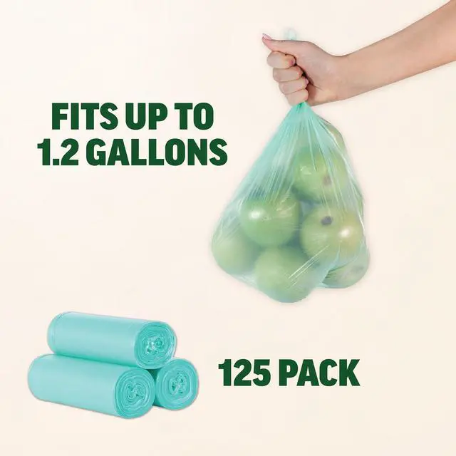 Alt view image 4 of 7 - Compostable Recycling Trash Bag, 1.2 Gallon, 125 Count