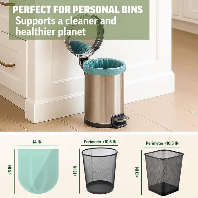 Alt view image 5 of 7 - Compostable Recycling Trash Bag, 1.2 Gallon, 125 Count
