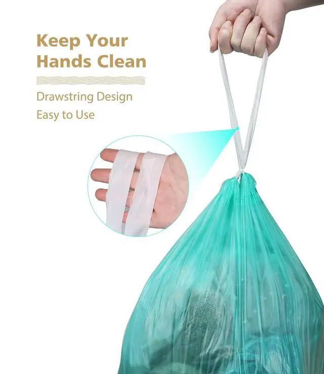 Alt view image 3 of 7 - 2 Gallon Trash Bag Drawstring Compostable Trash Bags 50 Count