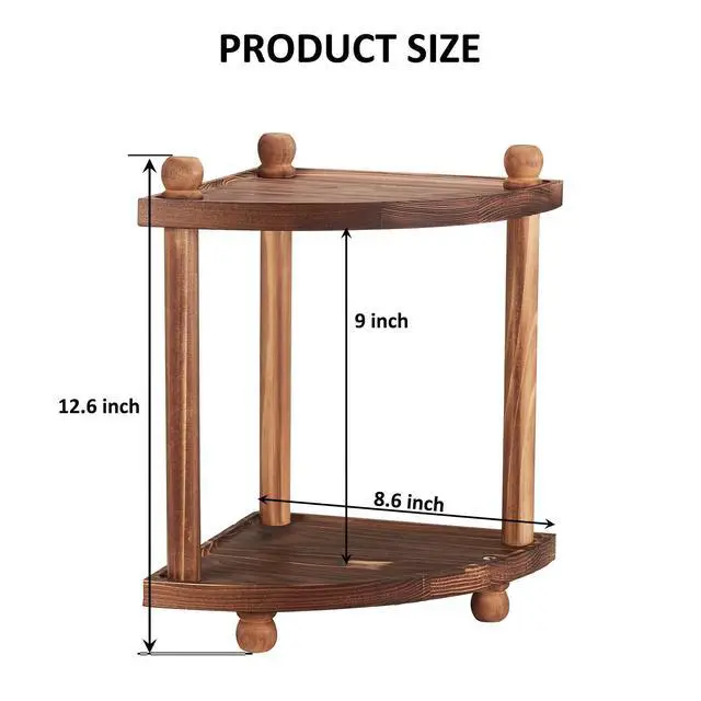 Alt view image 7 of 7 - Corner Bathroom Counter Organizer, 2-Tier Bathroom Organizers and Storage, Wooden Vanity Perfume Organizer Makeup Countertop Shelf for Kitchen Dresser