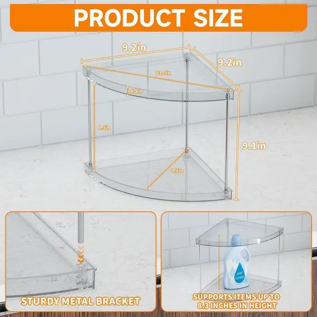 Alt view image 3 of 7 - 2 Tier Corner Bathroom Counter Organizer,Clear Bathroom Organizers and Storage,Acrylic Bathroom Counter Shelf and Perfume Holder for Skin Care,Makeup,Toiletry Products and Perfume Organizer