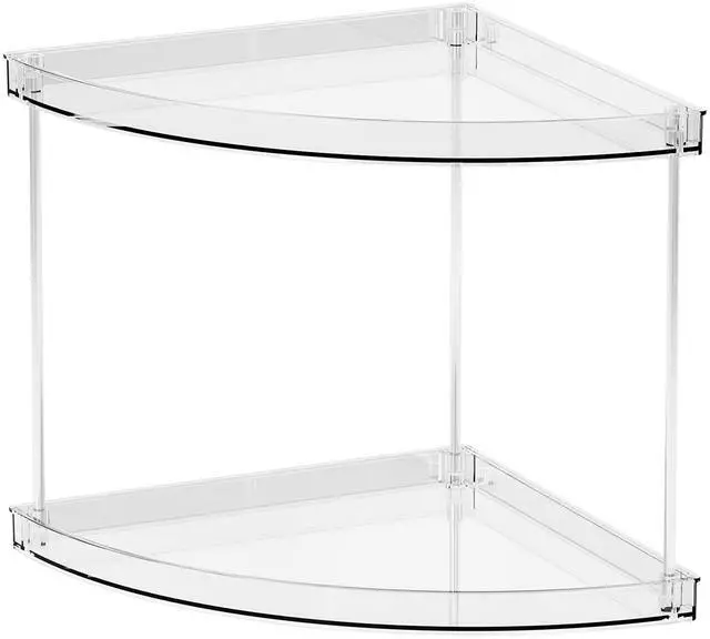 Alt view image 7 of 7 - 2 Tier Corner Bathroom Counter Organizer,Clear Bathroom Organizers and Storage,Acrylic Bathroom Counter Shelf and Perfume Holder for Skin Care,Makeup,Toiletry Products and Perfume Organizer
