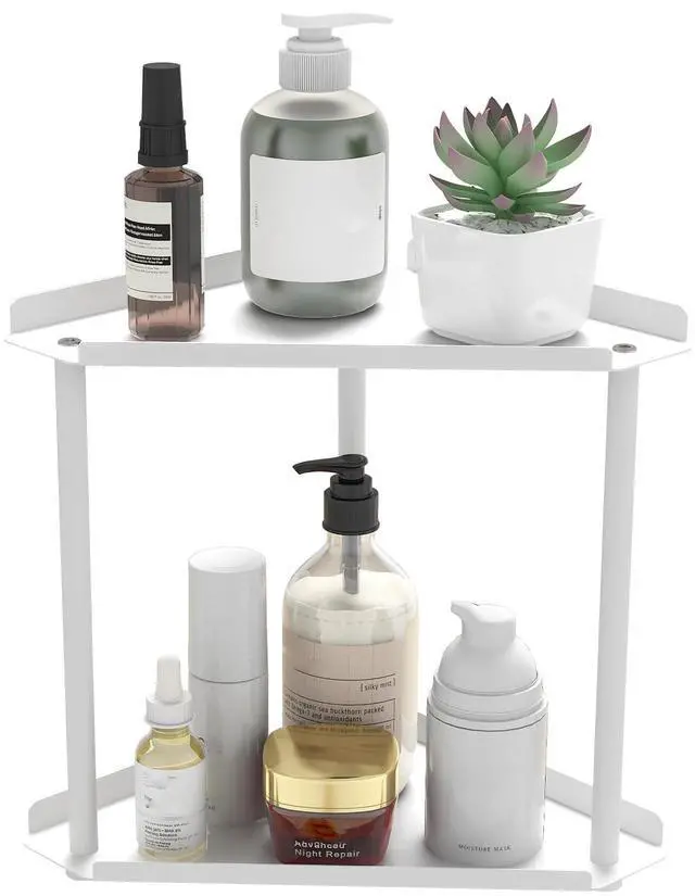 Main image of 2 Tier Bathroom Counter Organizer, Vanity Organizer Corner Shelf