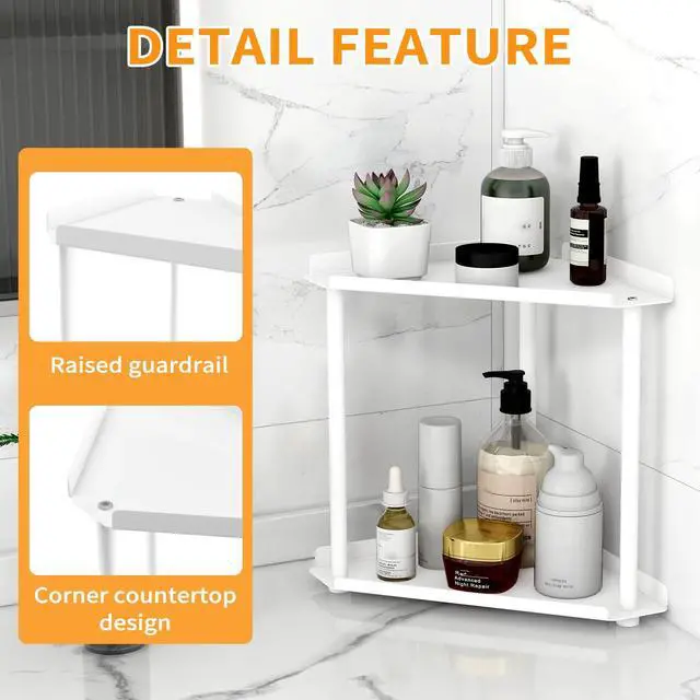 Alt view image 3 of 6 - 2 Tier Bathroom Counter Organizer, Vanity Organizer Corner Shelf