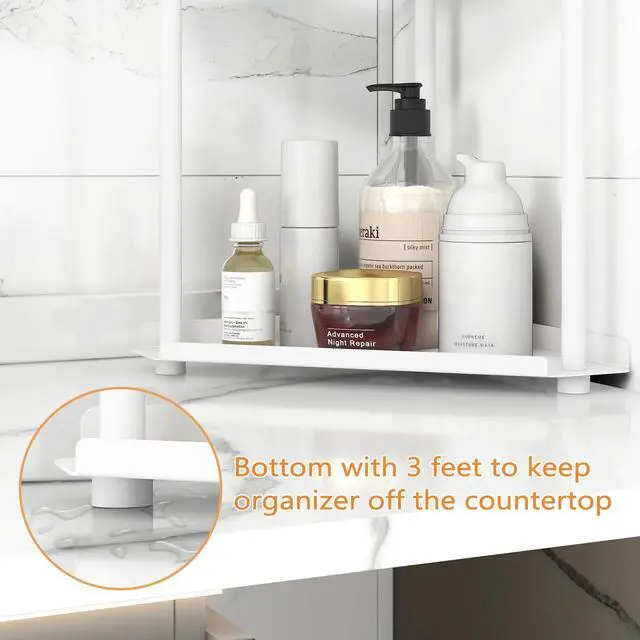 Alt view image 5 of 6 - 2 Tier Bathroom Counter Organizer, Vanity Organizer Corner Shelf