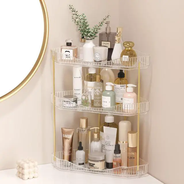 Main image of 3 Tier Corner Bathroom Counter Organizers and Storage, Clear