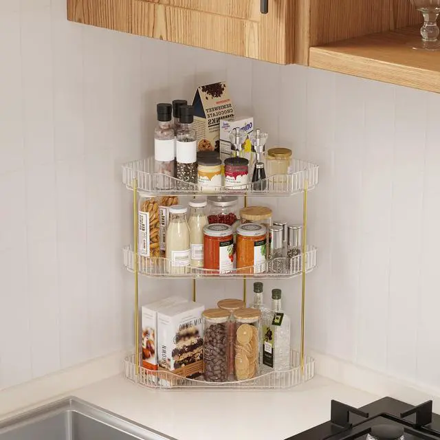 Alt view image 6 of 7 - 3 Tier Corner Bathroom Counter Organizers and Storage, Clear