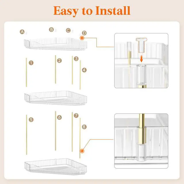 Alt view image 7 of 7 - 3 Tier Corner Bathroom Counter Organizers and Storage, Clear