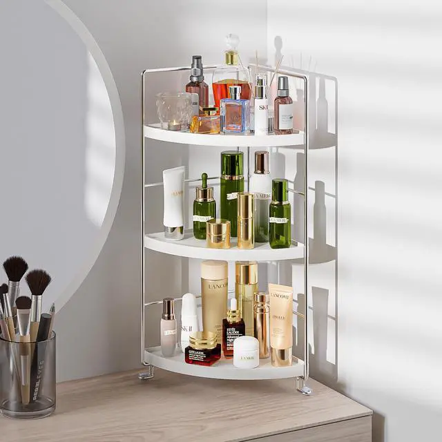 Alt view image 5 of 6 - 3-Tier Corner Shelf Bathroom Counter Organizer, White