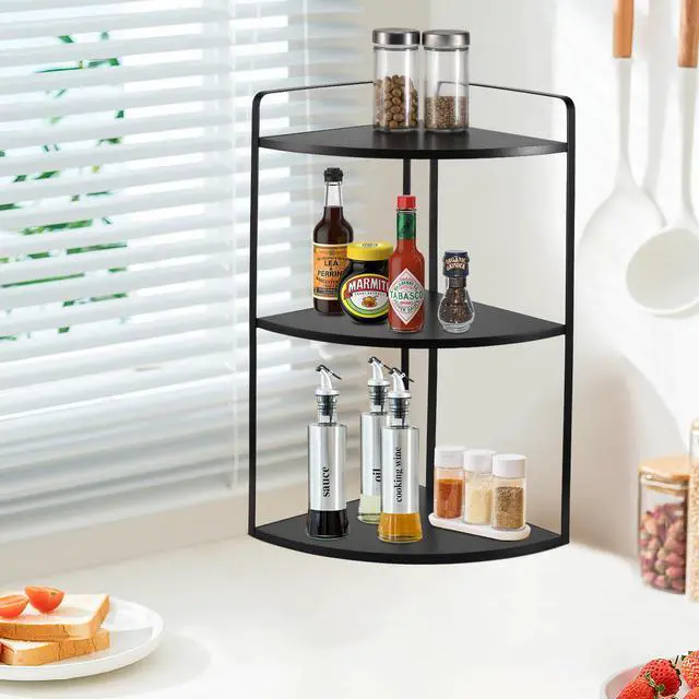 Alt view image 5 of 7 - 3 Tier Corner Bathroom Counter Organizer, Black