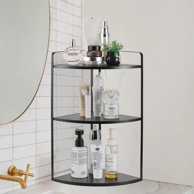 Alt view image 7 of 7 - 3 Tier Corner Bathroom Counter Organizer, Black