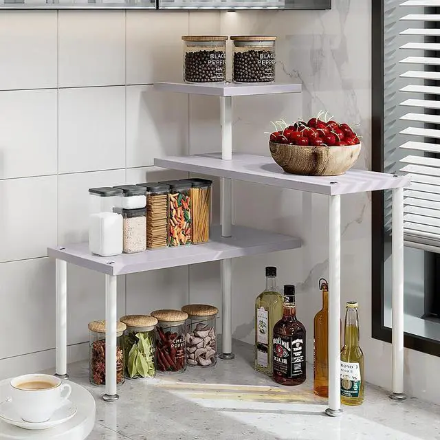 Main image of 3-Tier Adjustable Countertop Organizer Corner Shelf