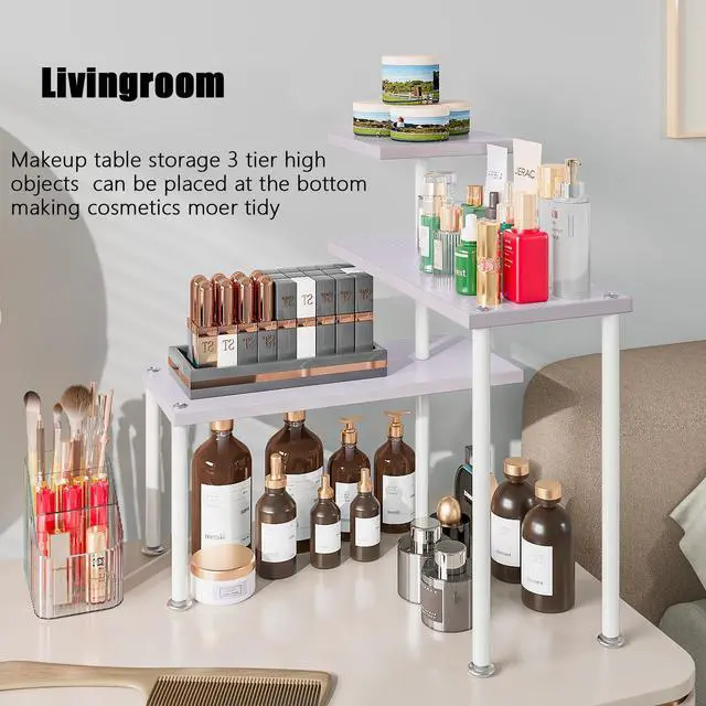Alt view image 5 of 6 - 3-Tier Adjustable Countertop Organizer Corner Shelf