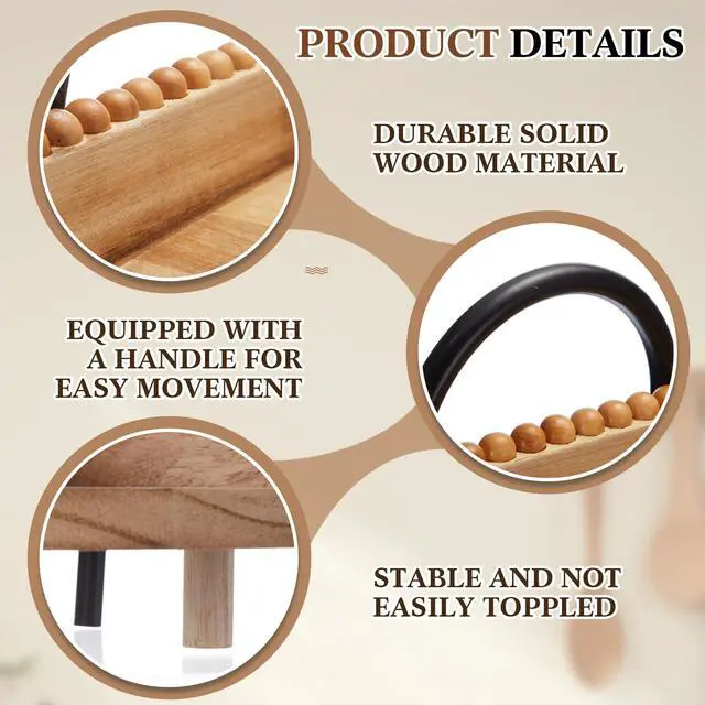 Alt view image 3 of 7 - 2 Tier Bathroom Corner Counter Organizer Countertop Organizer, Vanity Counter Corner Shelf for Cosmetic Skincare Perfume, Wood Bead Storage and Organization for Bathroom Kitchen