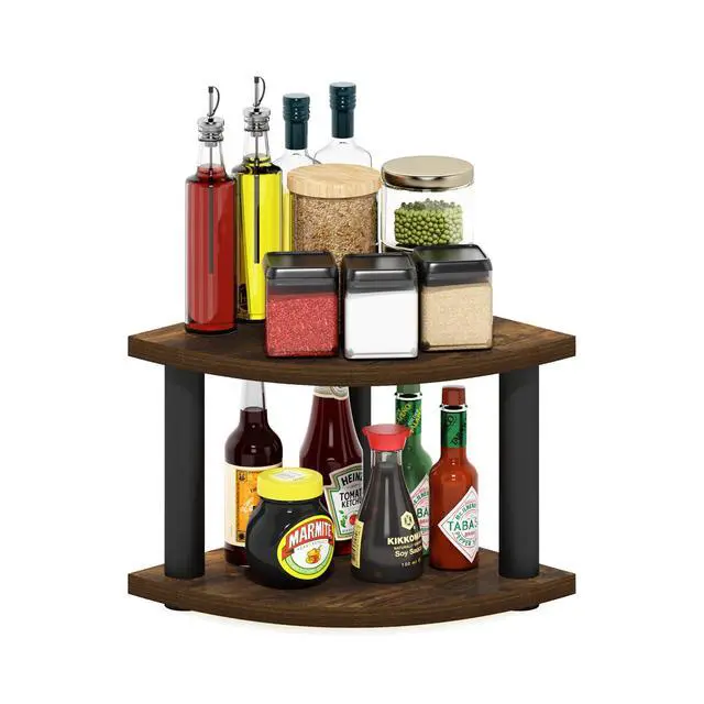 Main image of Turn-N-Tube Kitchen Countertop Organizer, 2-Tier Corner Countertop Organizer Shelf, Corner Shelf, for Kitchen, Pantry, Organizers and Storage, Amber Pine
