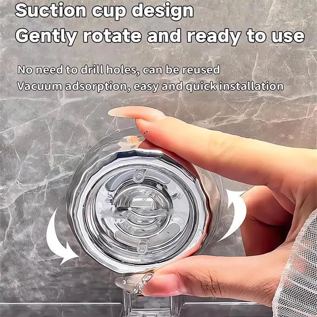 Alt view image 4 of 6 - Corrugated Suction Cup Storage Holder Corner Shower Caddy Large Organizer Bathroom Shelf Clear Acrylic Shower Tray Shelves Inside Floating Shower Wall Shelf Bath Basket Rack Heavy Duty (Corner-Grey)