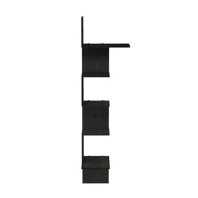 Alt view image 5 of 6 - Rossi Wall Mounted Shelves, 5-Tier Rectangle, Espresso/Black
