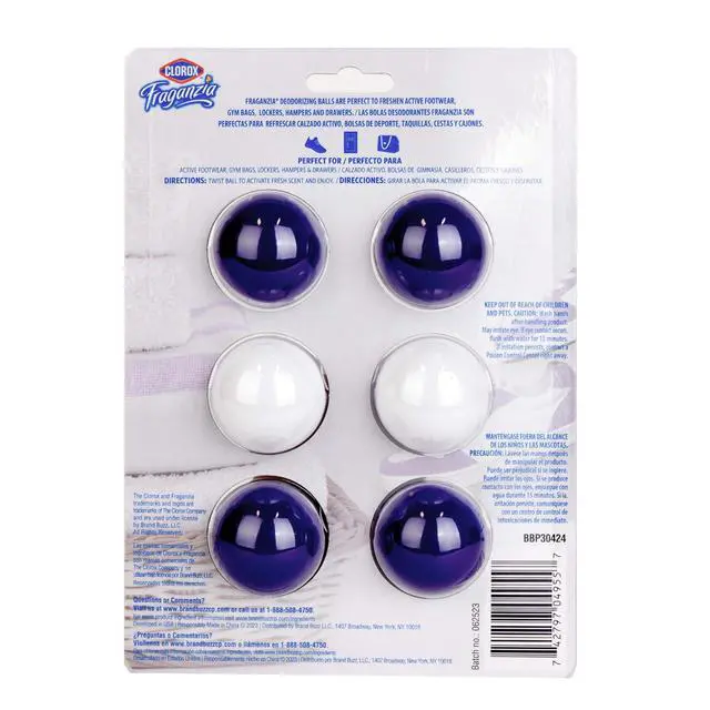 Alt view image 5 of 6 - Fraganzia Deodorizing Balls with Lavender and Eucalyptus Scent, Battery-Free Shoe and Small Space Odor Eliminator with Up to 30 Days of Freshness, 6 Count Pack