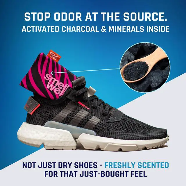 Alt view image 3 of 7 - - Scented Shoe Deodorizer Inserts - Odor Eliminators - Activated Bamboo Charcoal + Minerals - Natural Fresheners for shoes, bags, gloves - 2 x 1.8oz Original Size - Black Zebra