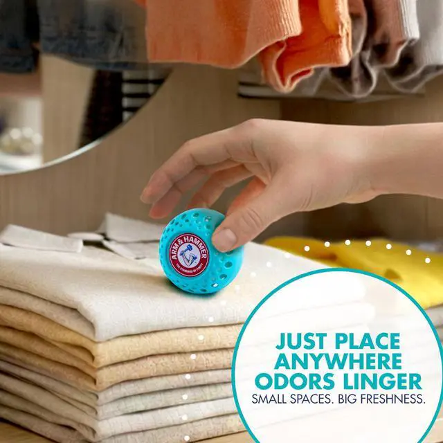 Alt view image 6 of 7 - OdorBusterz® Odor Eliminator Balls, Sea Breeze, 3 Count Baking Soda Odor Control for Closets, Drawers, Hampers & Small Spaces