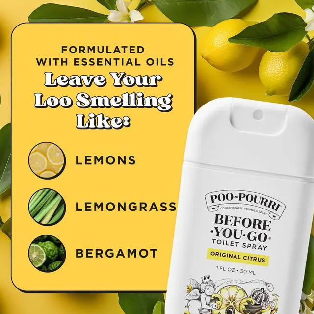 Alt view image 4 of 7 - Before-You-Go Pocket Toilet Spray, Travel Essentials, Original Citrus, 1 Fl Oz 2 Pack, Up to 50 Uses, On-The-Go Bathroom Odor Deodorizer with Essential Oils, TSA Approved Size