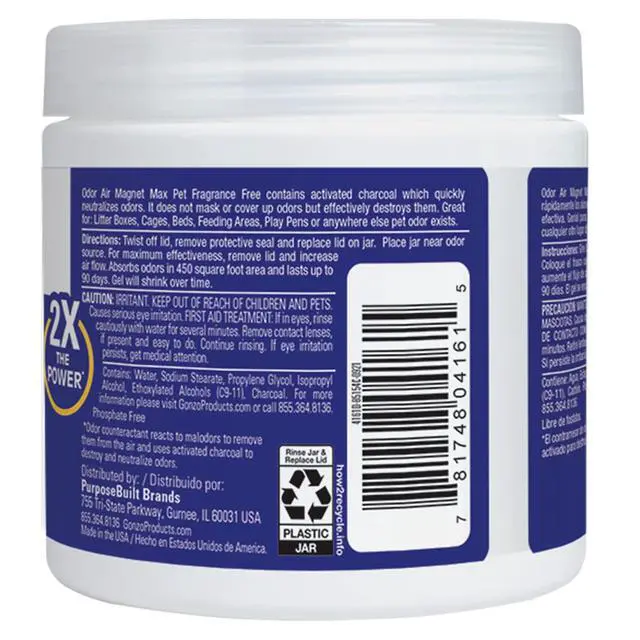 Alt view image 2 of 7 - Air Activated Charcoal - 2 Pack - for Litter Boxes Cages and Pet Beds 14 Ounce