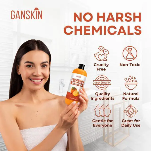 Alt view image 7 of 7 - Persimmon Shampoo for Odor Control Purifying Deodorizing Shampoo for Eliminating Odor Scalp & Hair Care for Men, Women & Kids Gentle Persimmon Soap Cleanser for Fresh Smelling Hair & Scalp